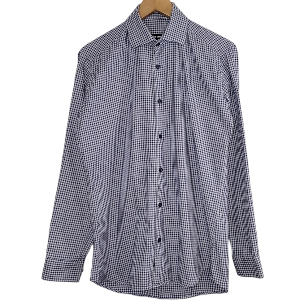 Jared Lang Men's Plaid Long Sleeve Casual Button Down Dress Shirt Size S